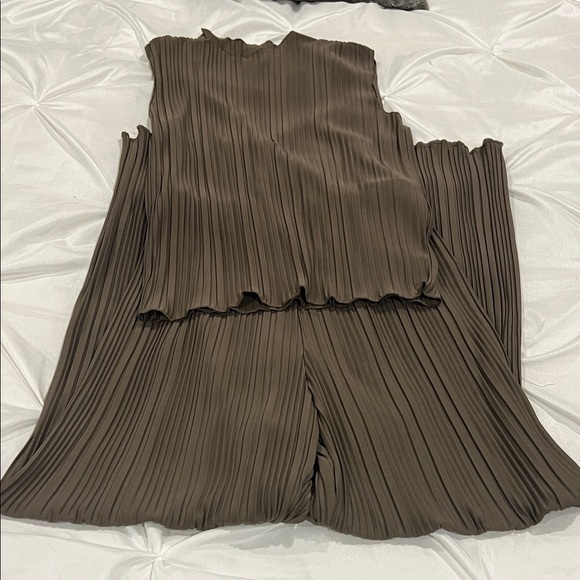 Rails Pants - RAILS Brown Pleated Two-Piece Set size XS